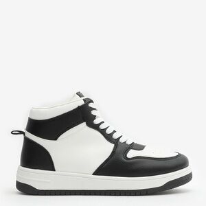 Black and White High-Top Sneakers